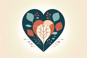 Diverse and Unique Minimalist Sleek and Defined Heart Design Graphic generative AI photo