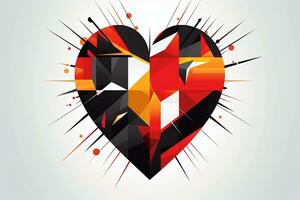 Diverse and Unique Minimalist Sleek and Defined Heart Design Graphic generative AI photo
