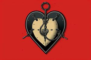 Diverse and Unique Minimalist Sleek and Defined Heart Design Graphic generative AI photo