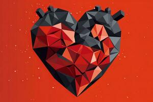 Diverse and Unique Minimalist Sleek and Defined Heart Design Graphic generative AI photo