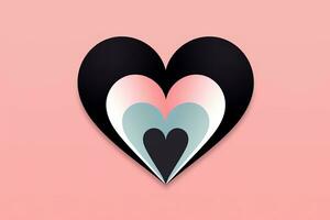 Diverse and Unique Minimalist Sleek and Defined Heart Design Graphic generative AI photo