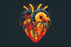 Diverse and Unique Minimalist Sleek and Defined Heart Design Graphic generative AI photo