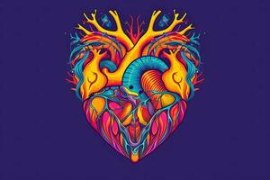 Diverse and Unique Minimalist Sleek and Defined Heart Design Graphic generative AI photo