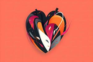 Diverse and Unique Minimalist Sleek and Defined Heart Design Graphic generative AI photo