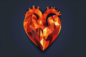 Diverse and Unique Minimalist Sleek and Defined Heart Design Graphic generative AI photo