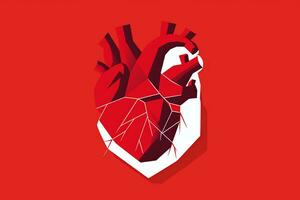 Diverse and Unique Minimalist Sleek and Defined Heart Design Graphic generative AI photo