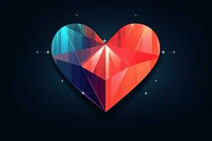 Diverse and Unique Minimalist Sleek and Defined Heart Design Graphic generative AI photo