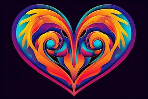 Diverse and Unique Minimalist Sleek and Defined Heart Design Graphic generative AI photo