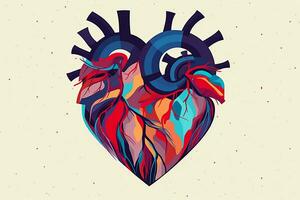 Diverse and Unique Minimalist Sleek and Defined Heart Design Graphic generative AI photo