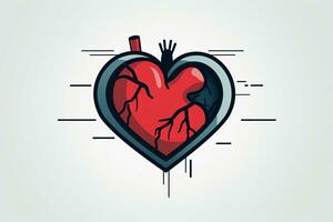 Diverse and Unique Minimalist Sleek and Defined Heart Design Graphic generative AI photo