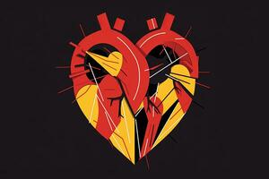 Diverse and Unique Minimalist Sleek and Defined Heart Design Graphic generative AI photo