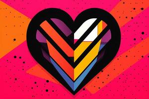Diverse and Unique Minimalist Sleek and Defined Heart Design Graphic generative AI photo