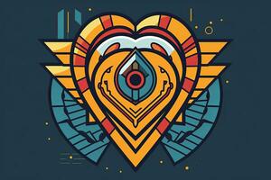 Diverse and Unique Minimalist Sleek and Defined Heart Design Graphic generative AI photo
