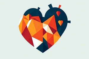 Diverse and Unique Minimalist Sleek and Defined Heart Design Graphic generative AI photo