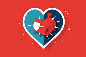 Diverse and Unique Minimalist Sleek and Defined Heart Design Graphic generative AI photo