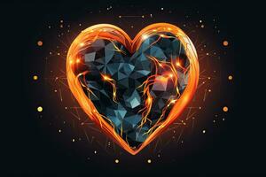 Diverse and Unique Minimalist Sleek and Defined Heart Design Graphic generative AI photo