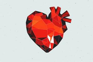 Diverse and Unique Minimalist Sleek and Defined Heart Design Graphic generative AI photo