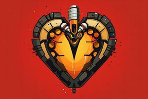 Diverse and Unique Minimalist Sleek and Defined Heart Design Graphic generative AI photo