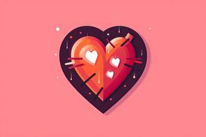 Diverse and Unique Minimalist Sleek and Defined Heart Design Graphic generative AI photo