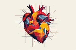 Diverse and Unique Minimalistic Sleek and Defined Heart Design Graphic generative AI photo