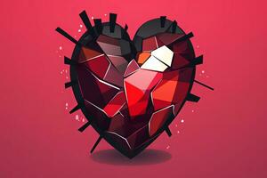 Diverse and Unique Minimalistic Sleek and Defined Heart Design Graphic generative AI photo