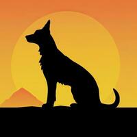 Dog Silhouette Graphic Illustration Background generative AI photo