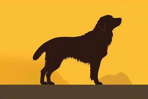 Dog Silhouette Graphic Illustration Background generative AI photo