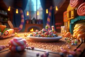 Enchanting Magic Realism 3D Render Background generative AI photo