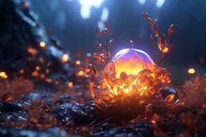 Enchanting Magic Realism 3D Render Background generative AI photo
