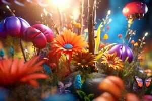 Enchanting Magic Realism 3D Render Background generative AI photo
