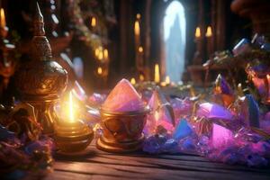 Enchanting Magic Realism 3D Render Background generative AI photo