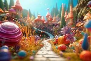 Enchanting Magic Realism 3D Render Background generative AI photo