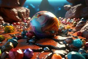 Enchanting Magic Realism 3D Render Background generative AI photo