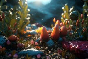 Enchanting Magic Realism 3D Render Background generative AI photo