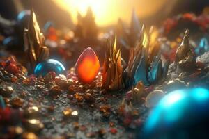 Enchanting Magic Realism 3D Render Background generative AI photo