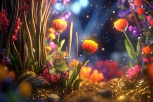 Enchanting Magic Realism 3D Render Background generative AI photo