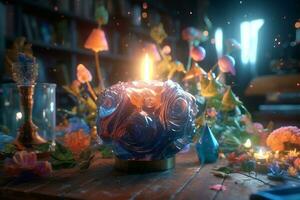 Enchanting Magic Realism 3D Render Background generative AI photo