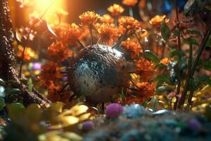 Enchanting Magic Realism 3D Render Background generative AI photo