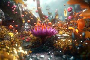 Enchanting Magic Realism 3D Render Background generative AI photo