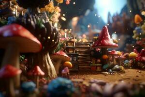 Enchanting Magic Realism 3D Render Background generative AI photo