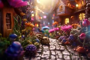 Enchanting Magic Realism 3D Render Background generative AI photo