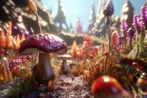 Enchanting Magic Realism 3D Render Background generative AI photo