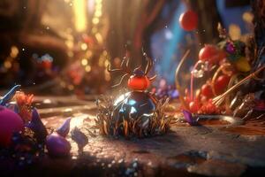 Enchanting Magic Realism 3D Render Background generative AI photo