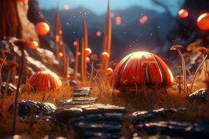 Enchanting Magic Realism 3D Render Background generative AI photo