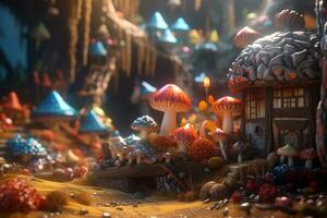 Enchanting Magic Realism 3D Render Background generative AI photo