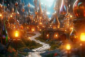Enchanting Magic Realism 3D Render Background generative AI photo