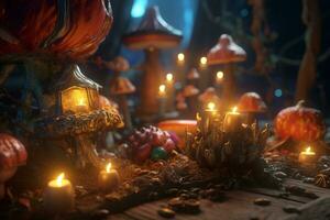 Enchanting Magic Realism 3D Render Background generative AI photo