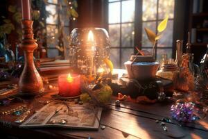 Enchanting Magic Realism 3D Render Background generative AI photo