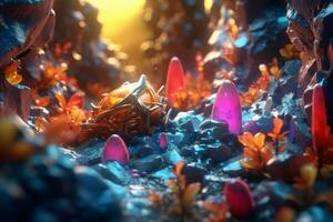 Enchanting Magic Realism 3D Render Background generative AI photo