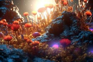 Enchanting Magic Realism 3D Render Background generative AI photo